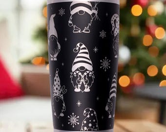 Engraved Christmas Gnomes YETI Tumbler: Gnome Christmas 360 20oz Tumbler