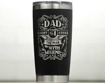 Vaso de 20 oz con la leyenda "Papá" grabada: Etiqueta de whisky personalizada para él