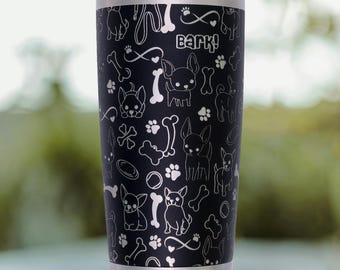 Chihuahua Tumbler, Personalized Chihuahua Mom Gift 20oz YETI Engraved Cup, Chihuahua Lover Gift for Her, Dog Mom Christmas Gift Idea