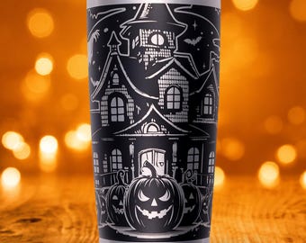 Vaso Yeti con fantasma de Halloween grabado: Diseño de Scream Mansion