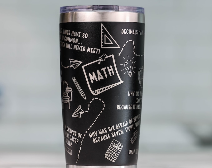 Math Teacher Gift, Personalized Funny Math Tumbler, Engraved 20oz Cup for Teachers, Custom Name Gift for Math Teacher, Back to School Gift