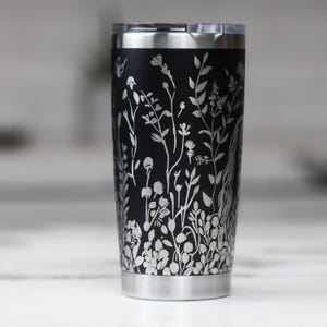 Floral Horse 360 Full Wrap Engraved YETI 20 oz