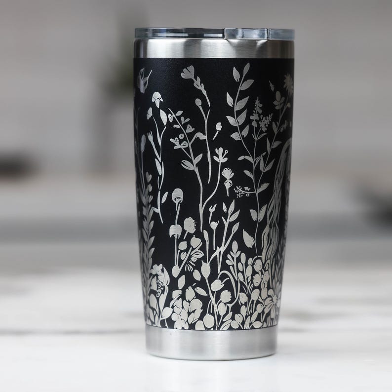 Floral Horse 360 Full Wrap Engraved YETI 20 oz