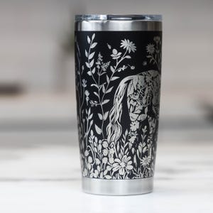 Floral Horse 360 Full Wrap Engraved YETI 20 oz
