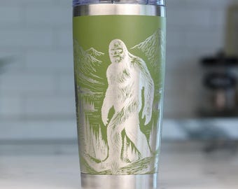 Bigfoot Tumbler - Big foot Engraved 20oz - YETI option - Sasquatch lover gift