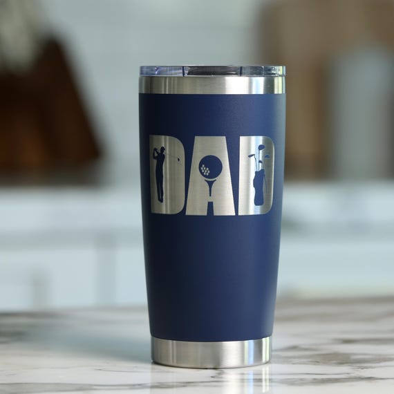 Golf Dad Tumbler Personalized, Golf Gift for Dad, Engraved 20oz Golfer Dad Cup, Fathers Day Gift, Christmas Gift for Him, Golf Grandpa Gift