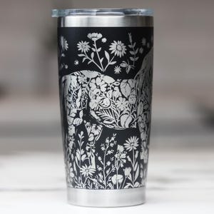 Floral Horse 360 Full Wrap Engraved YETI 20 oz