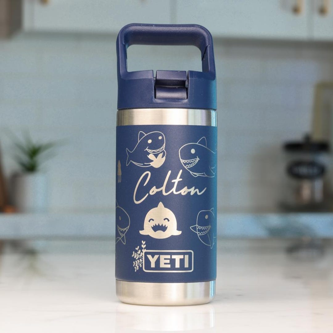 Shark YETI Kids Personalized Water Bottle - Custom Laser Engraved 12 Oz ...