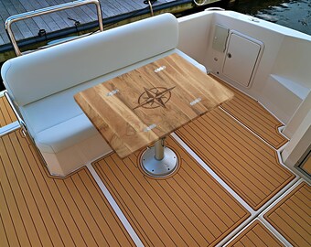 Handcrafted Foldable Oak and Beech Wood Table Top, Marine Boat and Caravan Table Top, Yacht Table