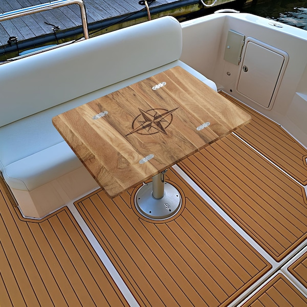 Handcrafted Foldable Oak and Beech Wood Table Top, Marine Boat and Caravan Table Top, Yacht Table