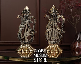 Allah Mohammad Art, Islamic Home Decor, Muslim Decor, Gift For Muslim, Luxury Islamic Tabletop Decoration, Islamic Calligraphy Figurine