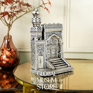 Mihrab and Minbar Islamic Decorative Figurine | Silver Handmade Muslim Ornament | Islamic Housewarming Gift, Muslim Home Decor, Muslim Art