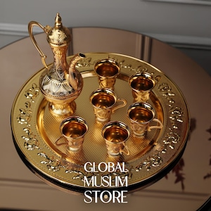 Zamzam Set, Royal Zamzam Water Serving Ensemble, Luxury Zamzam Ewer & Cup Set, Handmade Islamic Gift, Hajj souvenir, Umrah Present