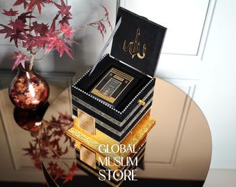 Réplica de la Kaaba / Modelo de la Kaaba con el Corán / Figura de la Kaaba con el Corán como regalo / Decoración islámica para el hogar o la oficina / Regalo islámico / Regalo musulmán