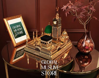 Decoración de la Kaaba, la Cúpula Verde y la Torre del Reloj / Decoración islámica / Decoración de la Torre del Reloj de La Meca y Medina / Decoración islámica para el hogar / Regalo islámico
