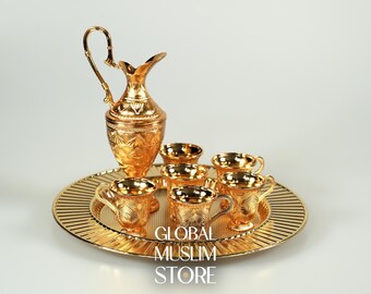 Zamzam Set, Luxury Zamzam Tray Ewer & Cup Set, Handmade Zamzam