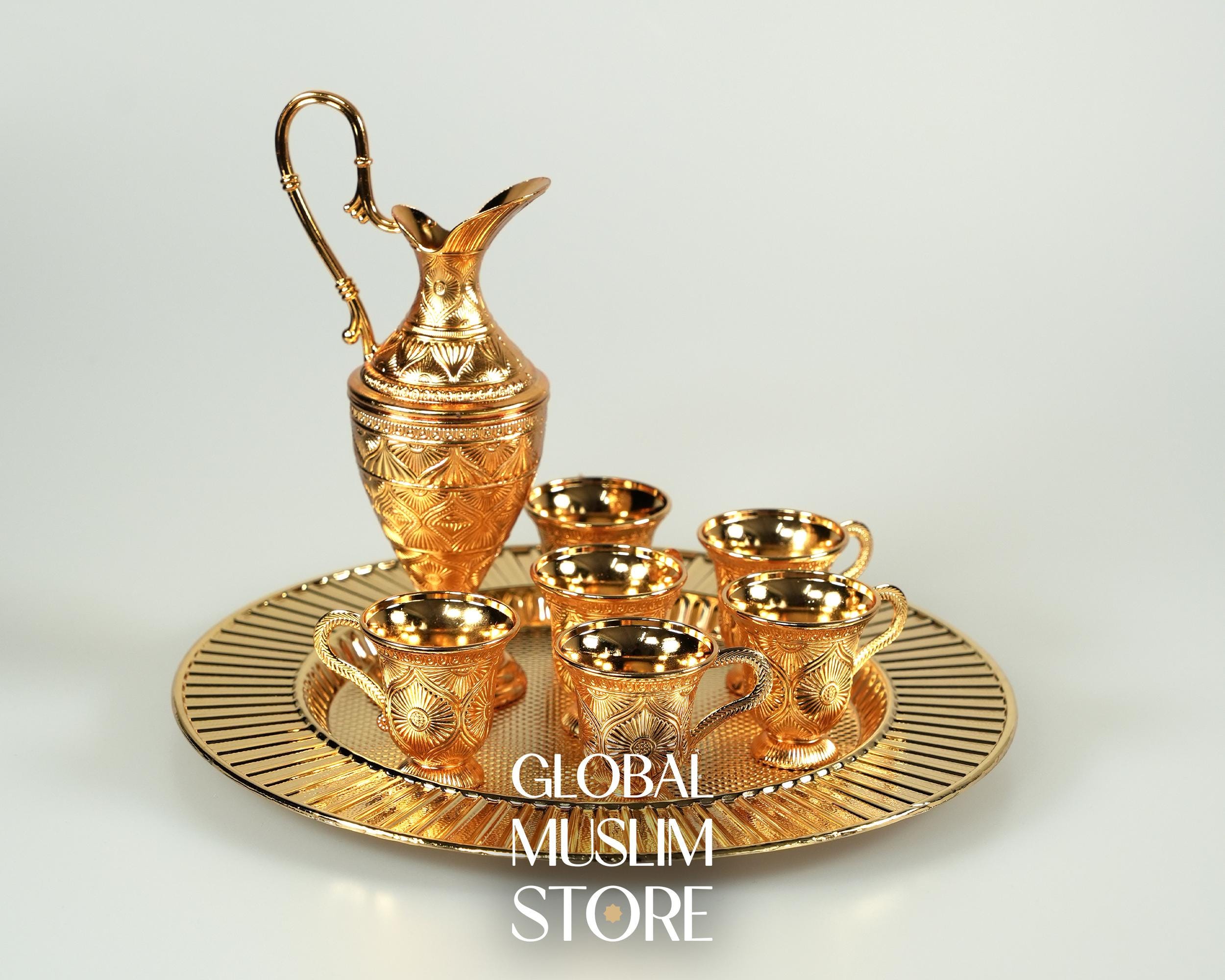 Zamzam Set, Luxury Zamzam Tray Ewer & Cup Set, Handmade Zamzam