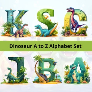 Alphabet dinosaure png lettres décoratives dinosaure lettres de l'alphabet alphabet cliparts dinosaures lettres imprimables dinosaures
