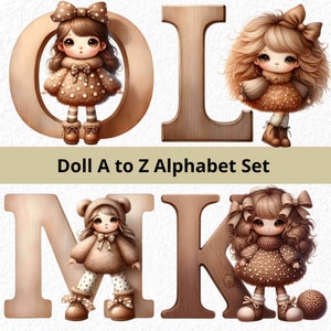 Poppen Png-alfabet Png-poppen Decoratieve letters Poppen Alfabetletters Poppen Clipart-poppen Digitale letters Poppen PNG-bestanden