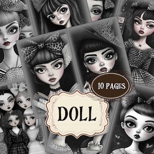 Vintage Doll Junk Journal fournitures printemps bébé fille Scrapbooking Pages imprimables Shabby Chic arrière-plans poupée poupées mignonnes Scrapbook numérique