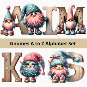 Letras De Gnomos Png Alfabeto De Gnomos Png Letras Decorativas Letras Del Alfabeto De Madera Gnomos De Madera Cliparts Set Letras Decorativas Coloridas