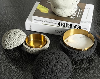 Retro 3D Ball Ashtray, Simulated Meteorite Ashtray, Artistic Aesthetic Desktop Decorative Ceramic Ornaments