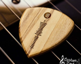 Engraved Spotify Wood Guitar Picks Gift For Lover 1pcs