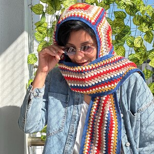 Bufanda con capucha tejida a mano - Bufanda con capucha acogedora con gorro - Regalo de invierno único - Bufanda de punto de invierno - Gorro combinado - Pasamontañas con bufanda a juego