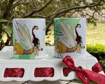 fairy mugs, ceramis mugs, magic mugs , nature mugs ,cup of coffee
