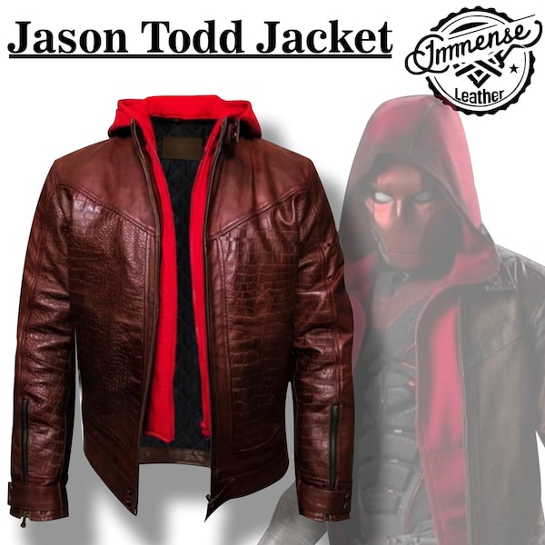 Titans Jason Todd Red Hood Real Leather Jacket