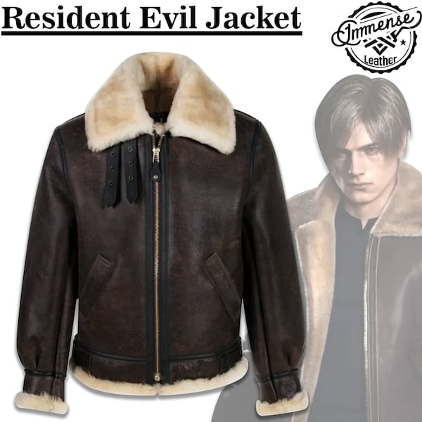 Resident Evil RE 4 Remake Leon Kennedy Bomber Jacket B3 Bomber Genuine Leather Jacket