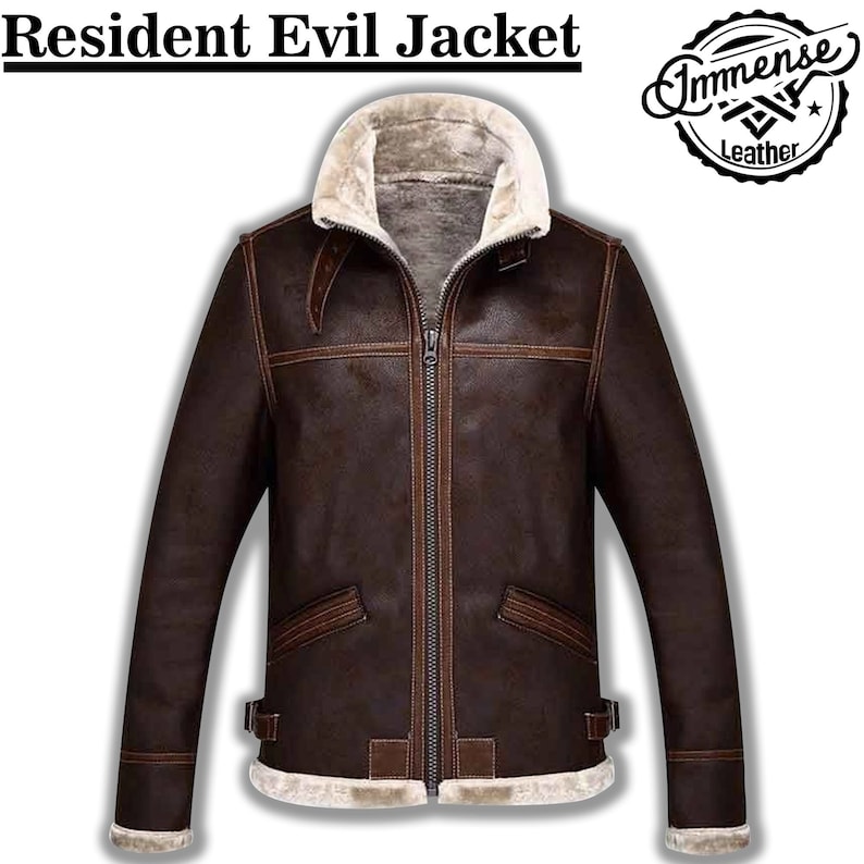 RE 4 Leon Scott Kennedy B3 Chaqueta Bomber Resident Evil 4 Cosplay imagen 2