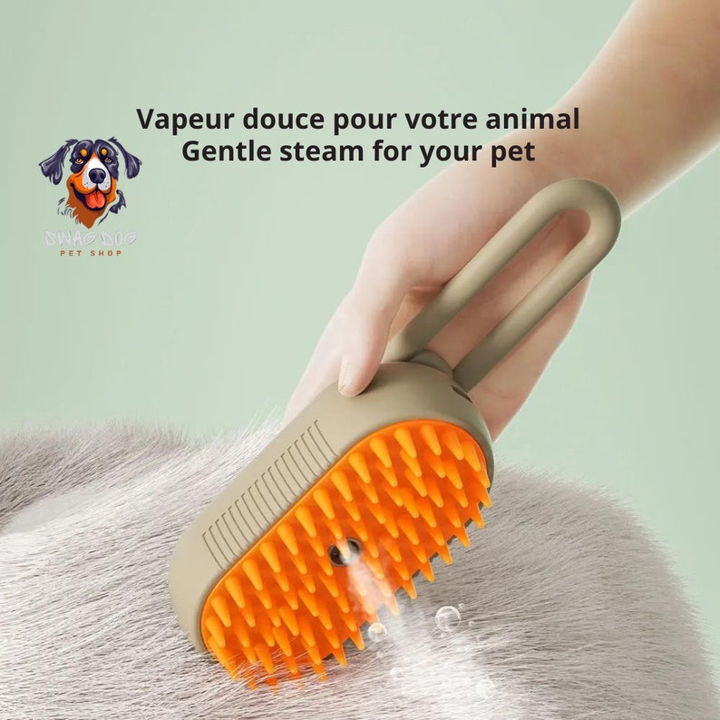 Brosse Vapeur Électrique 3 en 1 pour Chiens et Chats Massage, Nettoyage & Élimination des Poils zdjęcie 3