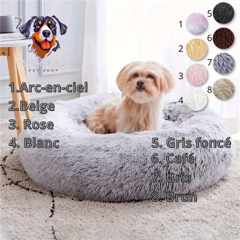 Nid Douillet Pour Chiens et Chats Lit Rond Apaisant et Moelleux 8 Couleurs et 6 Tailles Livraison Gratuite et rapide image 4