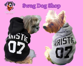 Personalisierter Kapuzenpullover für Hunde – einzigartiger Stil, Name und Nummer Ihrer Wahl!