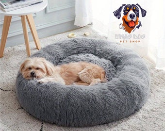 Nid Douillet Pour Chiens et Chats - Lit Rond Apaisant et Moelleux - 8 Couleurs et 6 Tailles - Livraison Gratuite et rapide