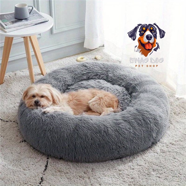 Gemütliches Nest für Hunde und Katzen – beruhigendes und weiches rundes Bett – 8 Farben und 6 Größen – kostenlose und schnelle Lieferung