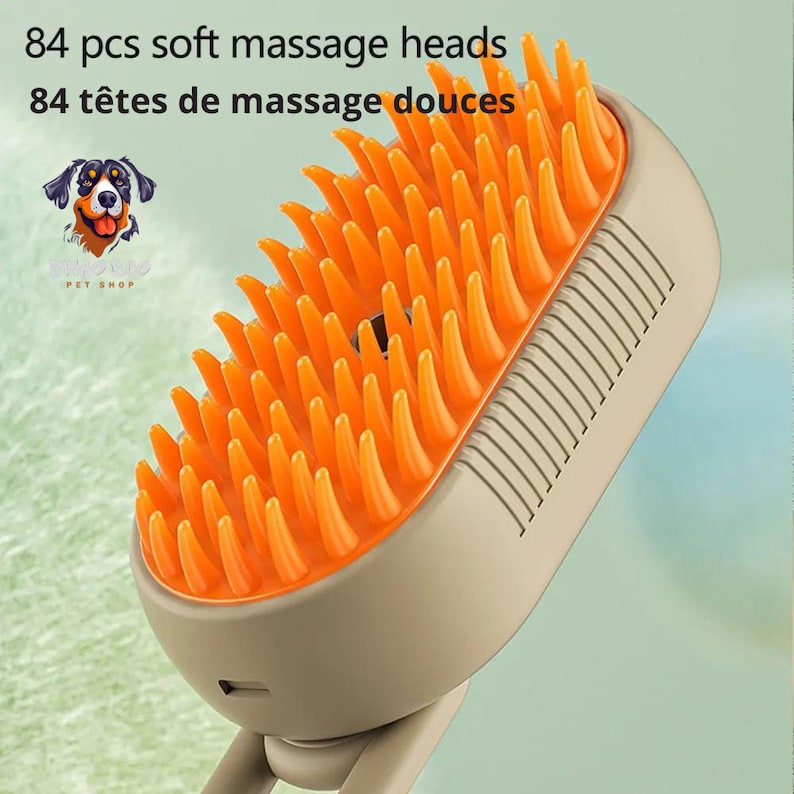 Brosse Vapeur Électrique 3 en 1 pour Chiens et Chats Massage, Nettoyage & Élimination des Poils zdjęcie 7