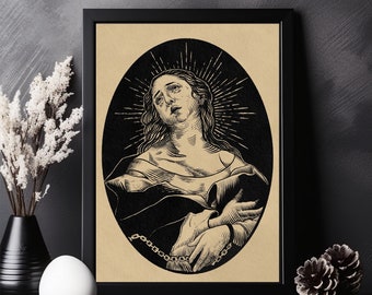 Carlo Dolci Allegorie der Geduld Kunstdruck: Barocker Gravurstil