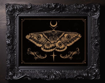 Gothic Motte Kunstdruck: Whimsigoth Pen & Ink Illustration
