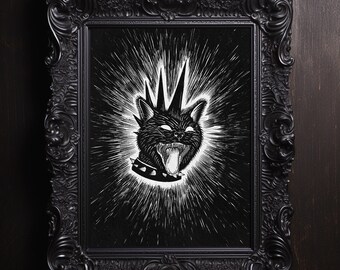 Punk Katze Kunstdruck: Goth Whimsigoth Wanddeko