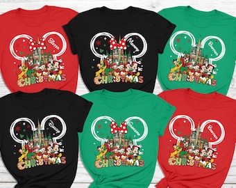 Custom Disney Christmas Family Shirts, Mickey Minnie Xmas Tees