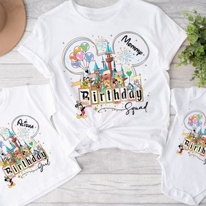 Aangepaste Disney-verjaardagsteamshirts, Mickey & Minnie Bday-gezinsvakantie-T-shirts