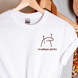 Rock Climbing Shirt with Embroidery, Climbing Rocks T-Shirt for Climbers and Bouldering Lovers, Gift for Rock Climbers