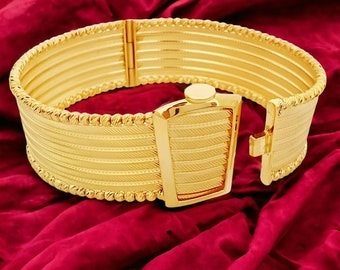 Dorican 22 K Gold Trabzon Straw Clamp Bracelet & 22K Real Original Gold - Free Shipping