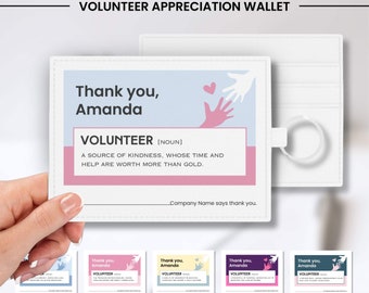 Personalized Volunteer Appreciation Gift For Volunteer Recognition Custom Wallet With Custom Name Thank You Gift Personal Appreciation Gift