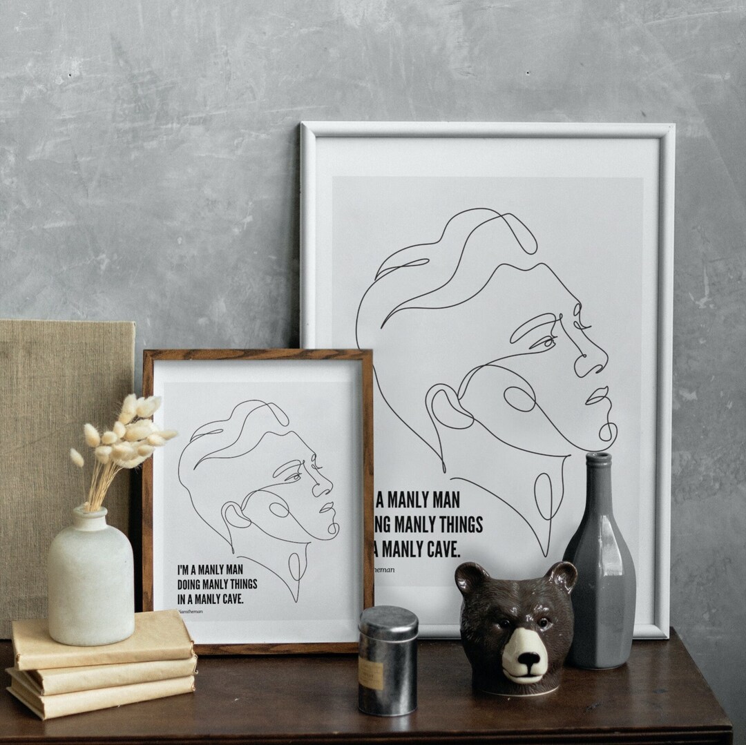 Manly Man Gifts Manly Wall Art Manly Minimalistic Poster Manly Gift