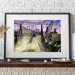 Multi Launch Coaster - Instant Digital Download | Blackpool, U.K. | Theme Park Print | Amusement Park Art | Rollercoaster Birthday Gift
