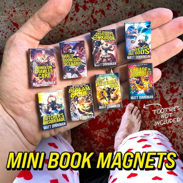 P - Dungeon Crawler Carl Series- Mini Book Magnets (8 Book Bundle)