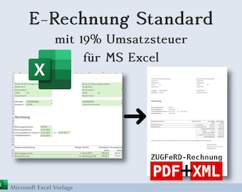 E-Rechnung Standard / ZUGFeRD-Format (Norm EN 16931) / MS Excel Vorlage